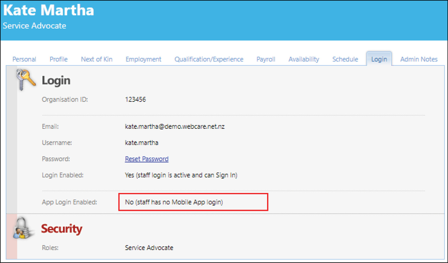 Admin - Setup Staff App Login – Webcare Help Centre